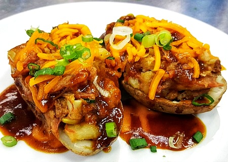 Ham and Leek Stuffed Potato