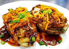 Ham and Leek Stuffed Potato